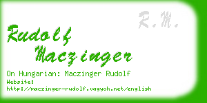 rudolf maczinger business card